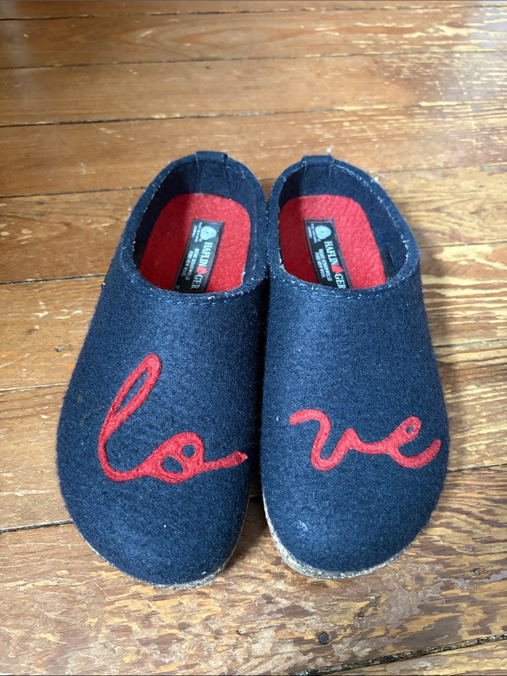 HAFLINGER Unisex Grizzly Lovely Slippers Navy 8 US Women
